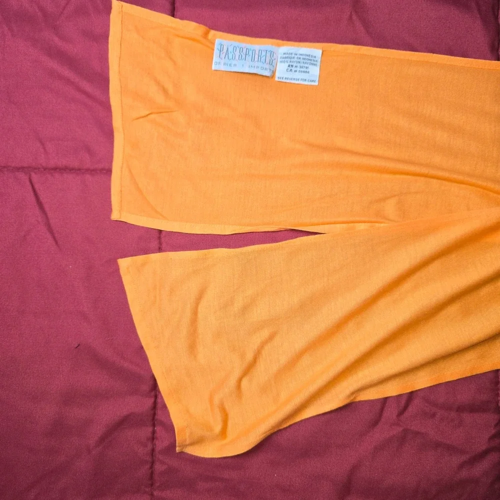 Passports Pier 1 Orange Scarf Belt Sash Table Runner Bandana Tie 80
